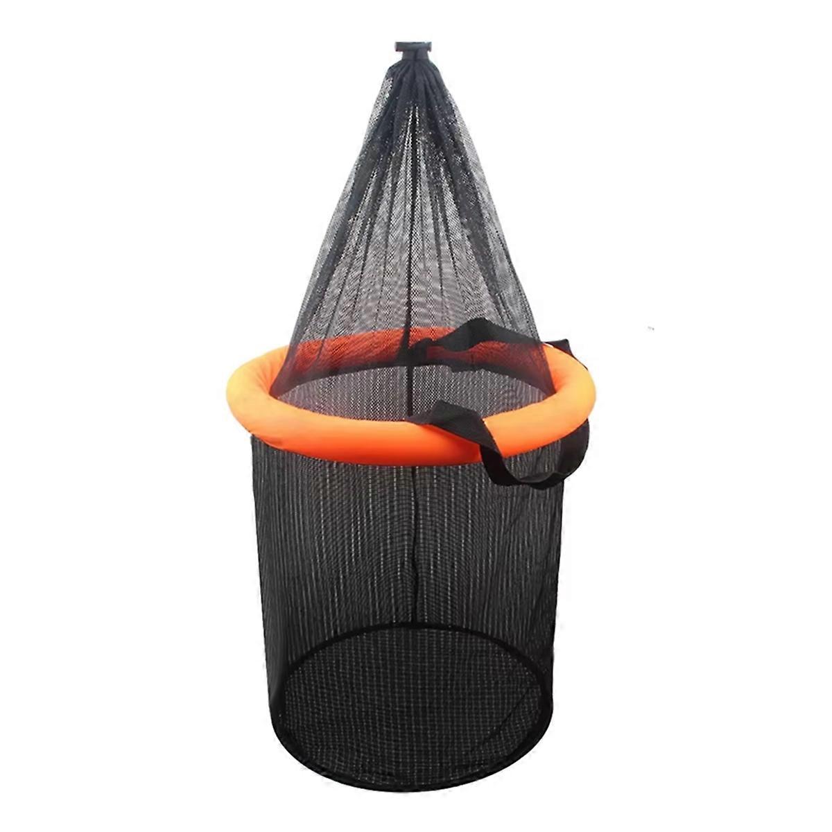 Floating Fishing Bait Basket Portable Foldable Fish Keeper Live Fish Net Cage with Wear-Resistant Mesh