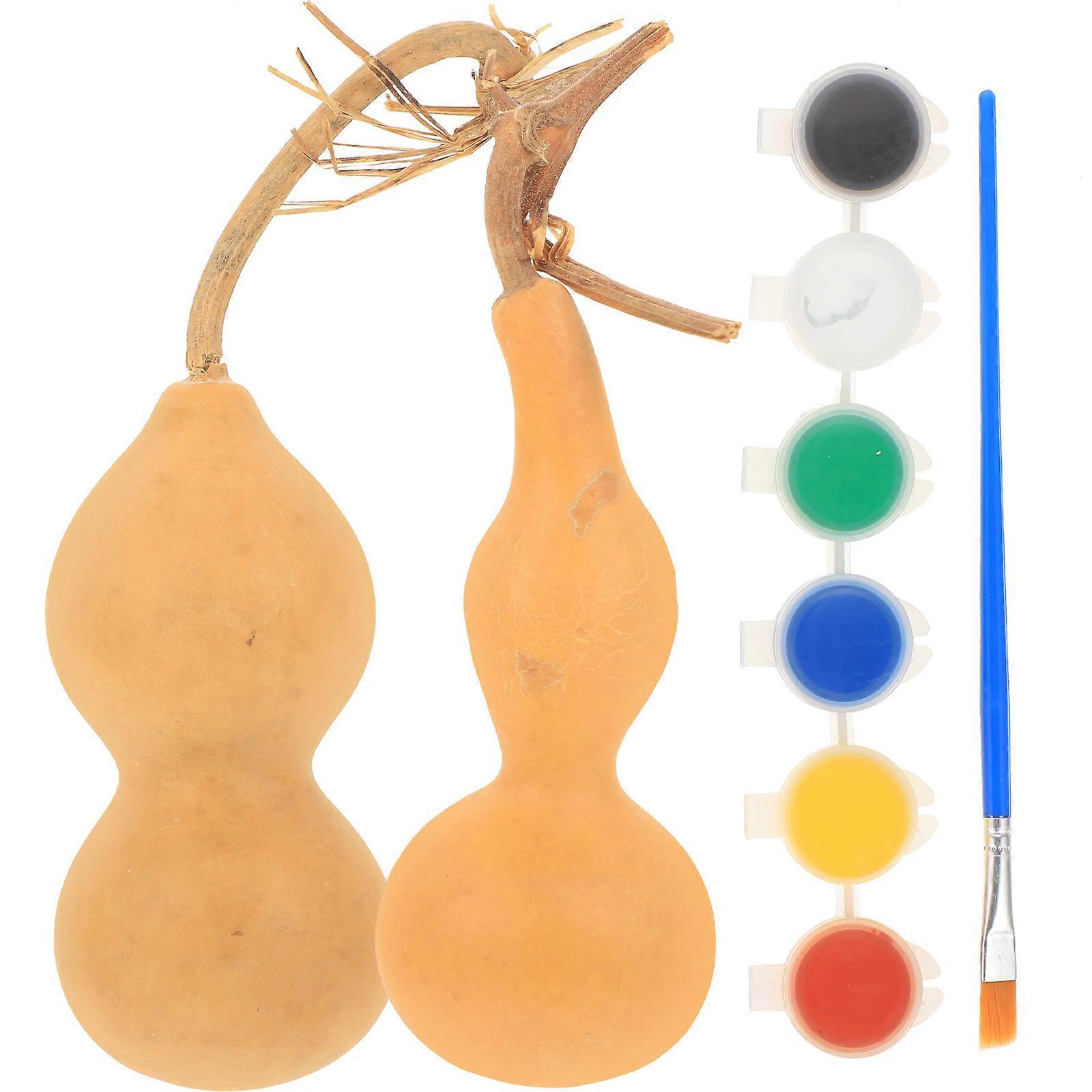 Childrens Painting Supplies Set Gourd Bottle Gourd Decor and Painting Pigment School Crafting Projects 1Set