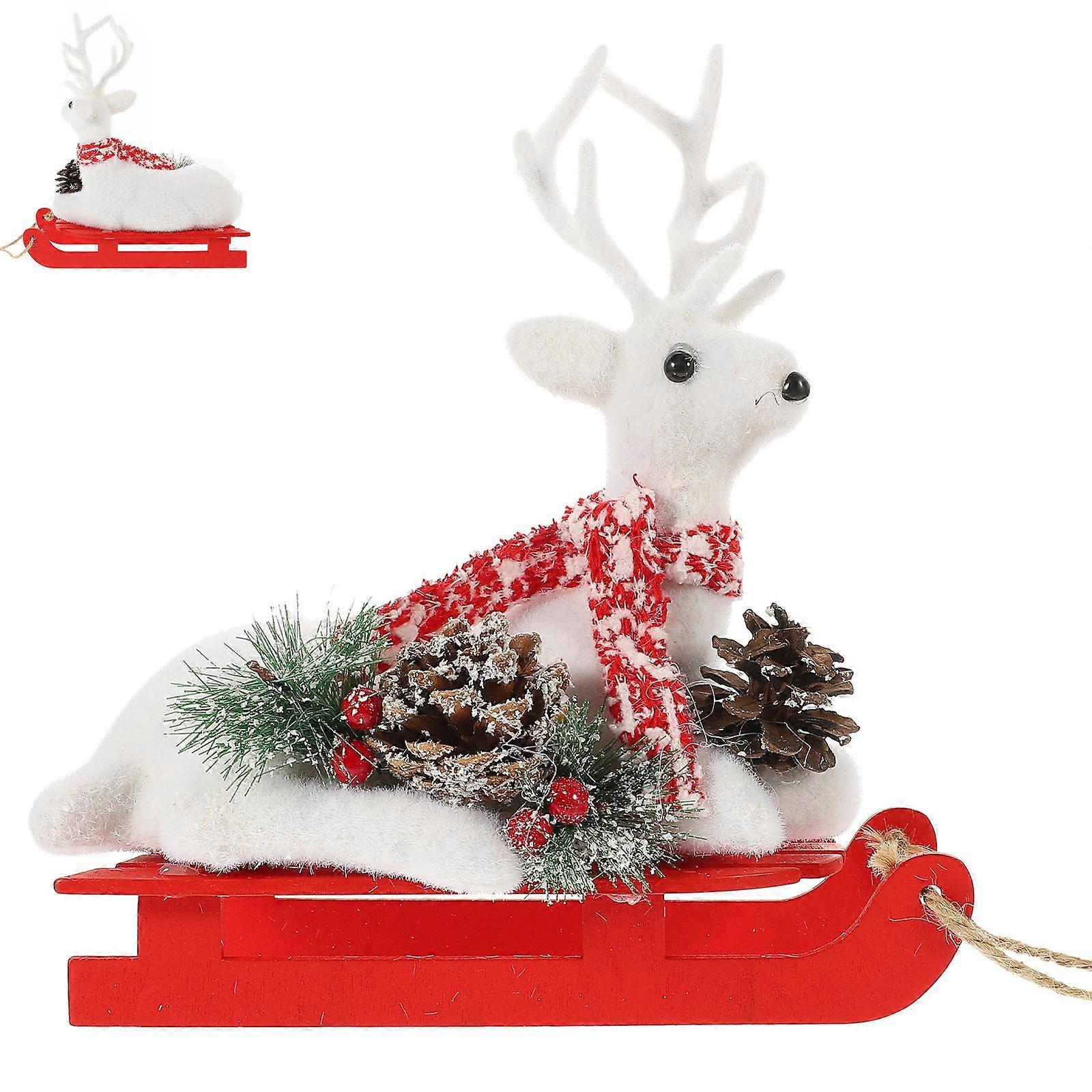 Window Display Deer Reindeer Statue Christmas Season Tabletop Decor Assorted Color 23.9X20X10CM Decoration 1Set