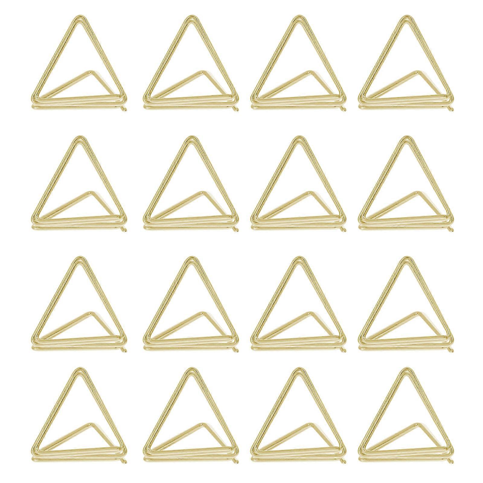 Triangle Corner Paper Clip Double Triangle Memo Clips Photo Storage Office Use Golden 2.2X2X1.7CM 25Pcs