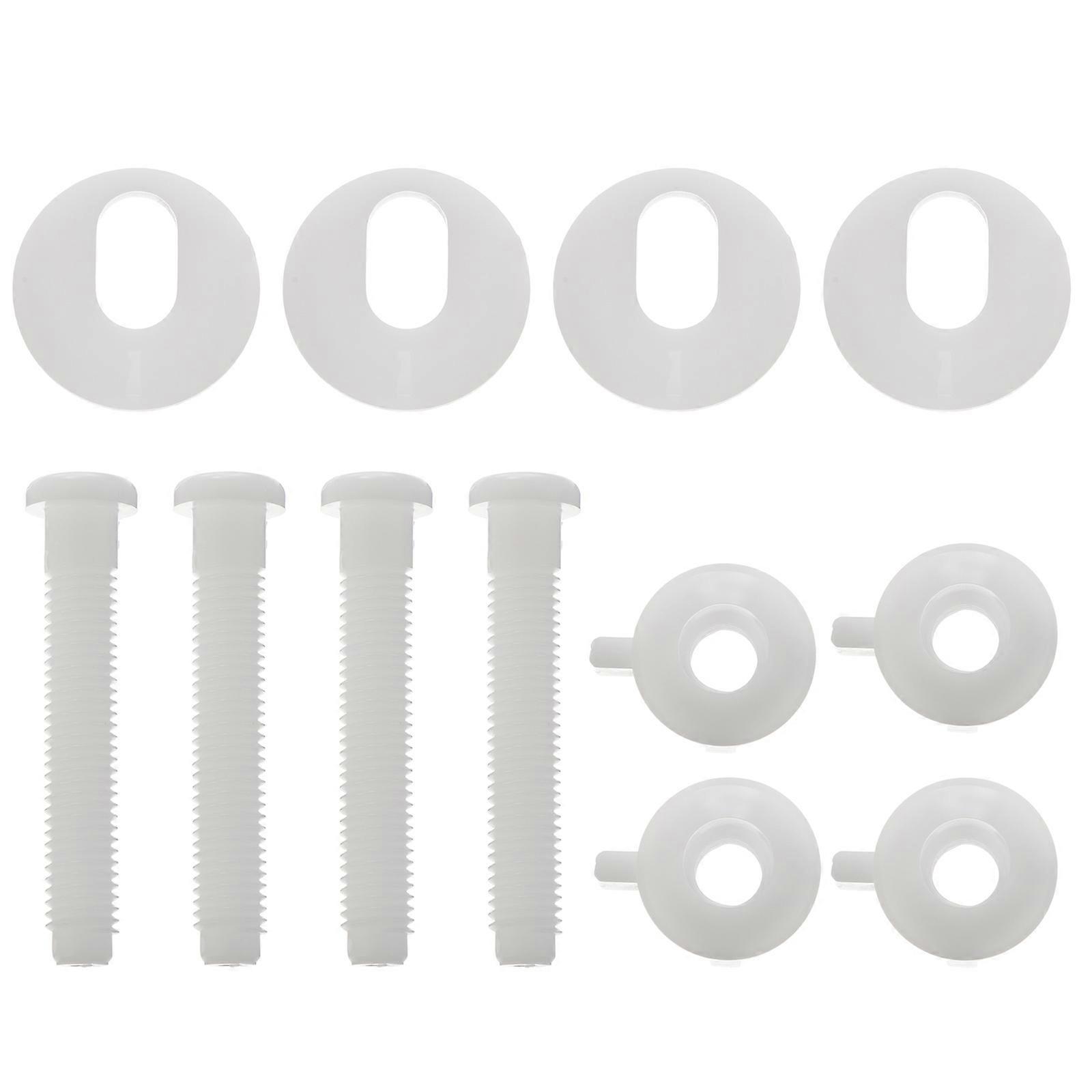 Toilet Seat Hinges Replacement Plastic Fixing for 4Pcs