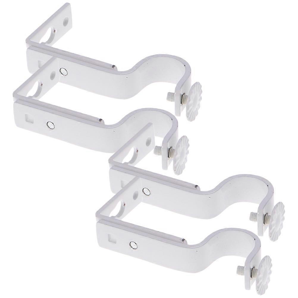 2 Adjustable Wall Mounted Curtain Rod Support Brackets with Screws for Easy Installation – Modern Home Decor