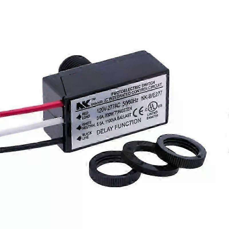 3 Way Photoelectric Switch Eye Photocell Sensor Fit For Lamp Switch 80VAC-277VAC 50/60Hz Automatic Open Twilight to Dawn Smart Home