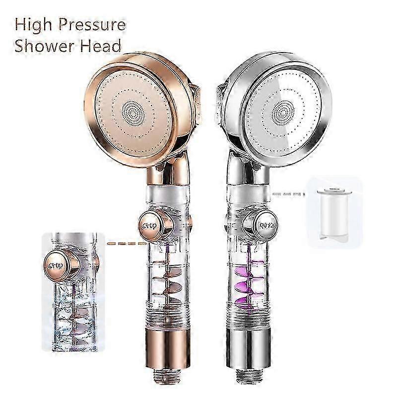 High Pressure 3-function Spa Shower Head With Switch On/off Button Filter Bath Head Water Saving Shower