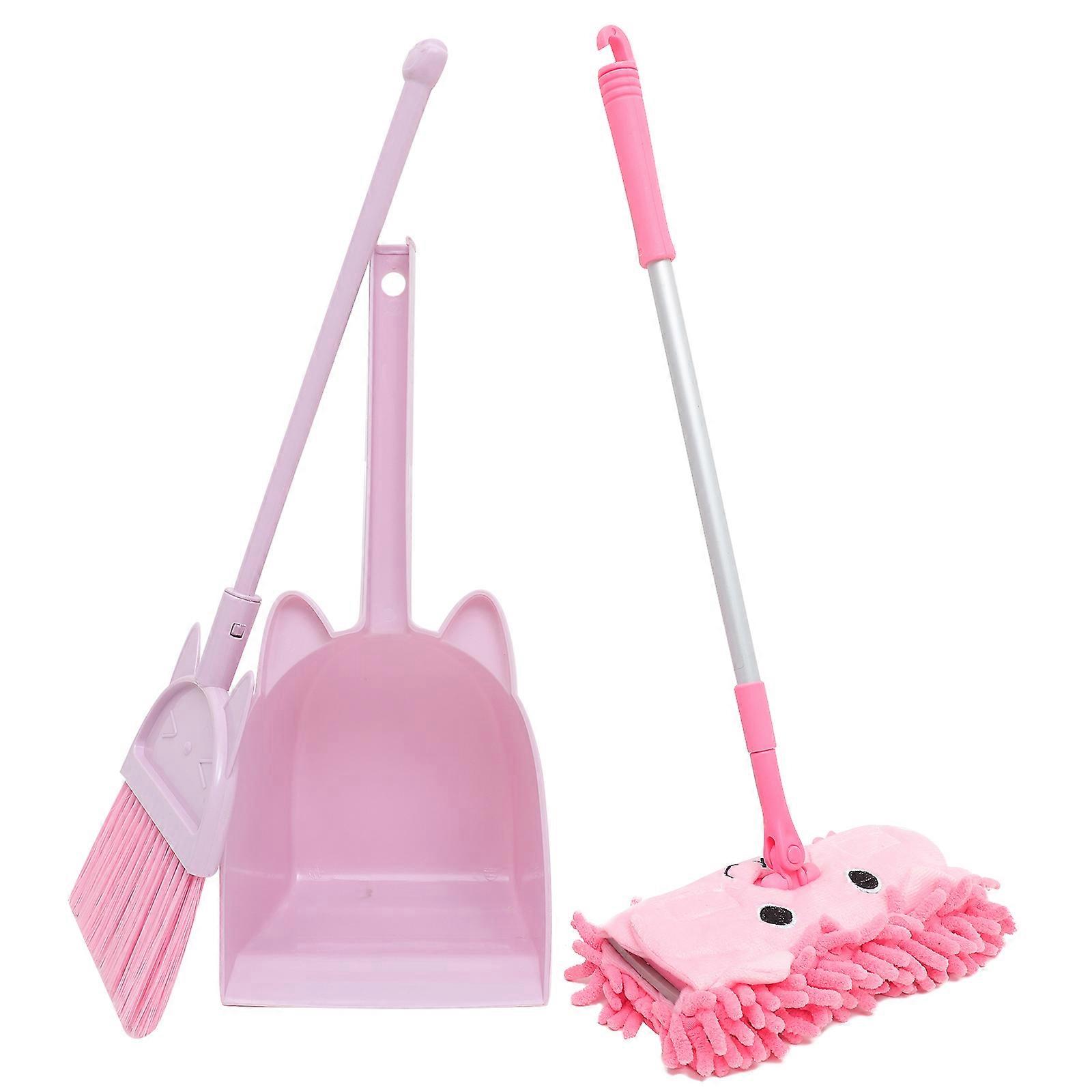 Kids Cleaning Set Broom Mop Dustpan Hard Bristle Brush Home Sweeping Toys 1Set