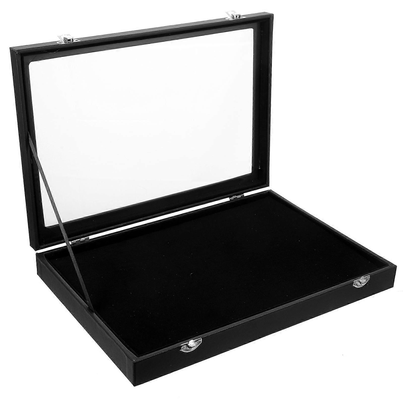 Lapel Pin Display Case Brooch Storage Box Jewelry Organizer Rectangular Shape Wood Material 1Pcs