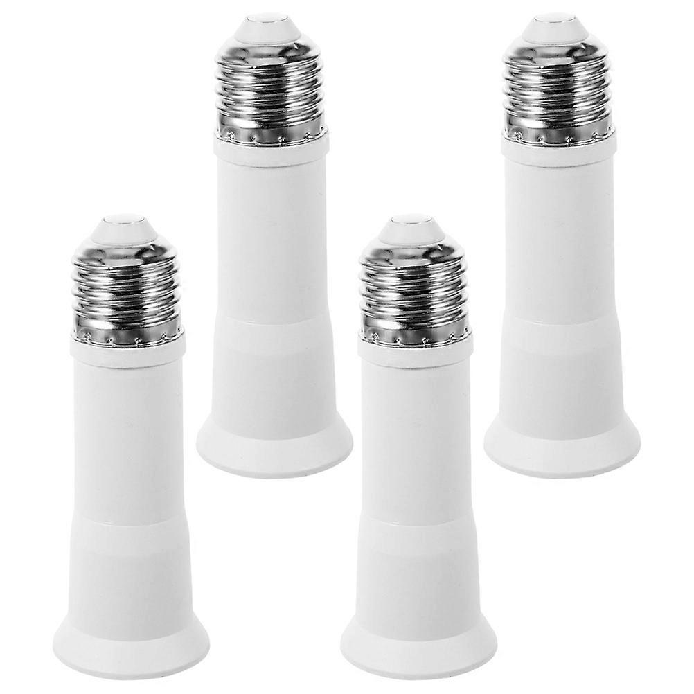 Bulb Holder Converter Light Bulb Socket Extender For Library White 110mm Unelongated Adjustable Viewing Angle 4Pcs