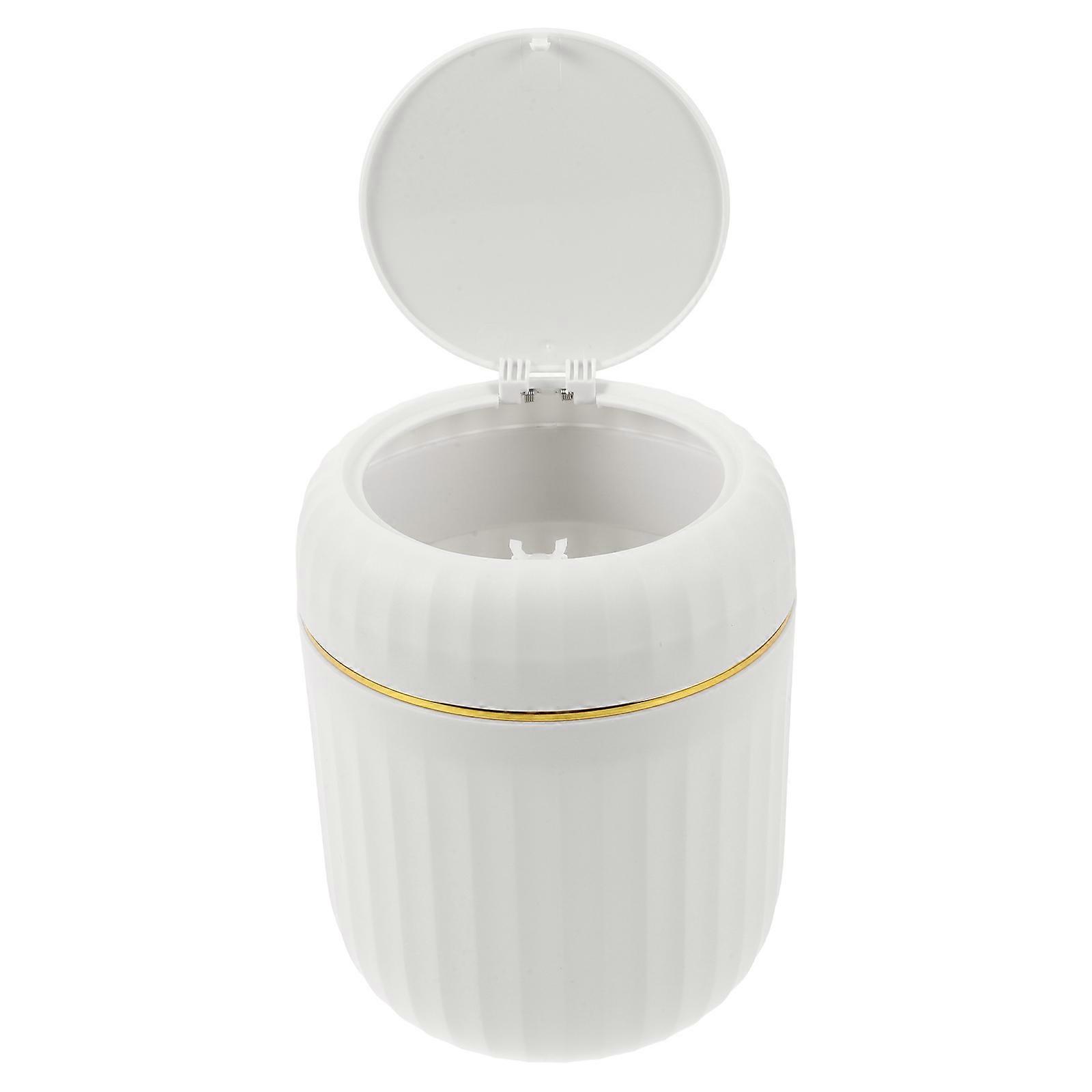 Trash Cans For Kitchen Mini Garbage Can With Lid For Desk Sleek Exterior 16.00X16.00X13.00CM Press Type 1Set