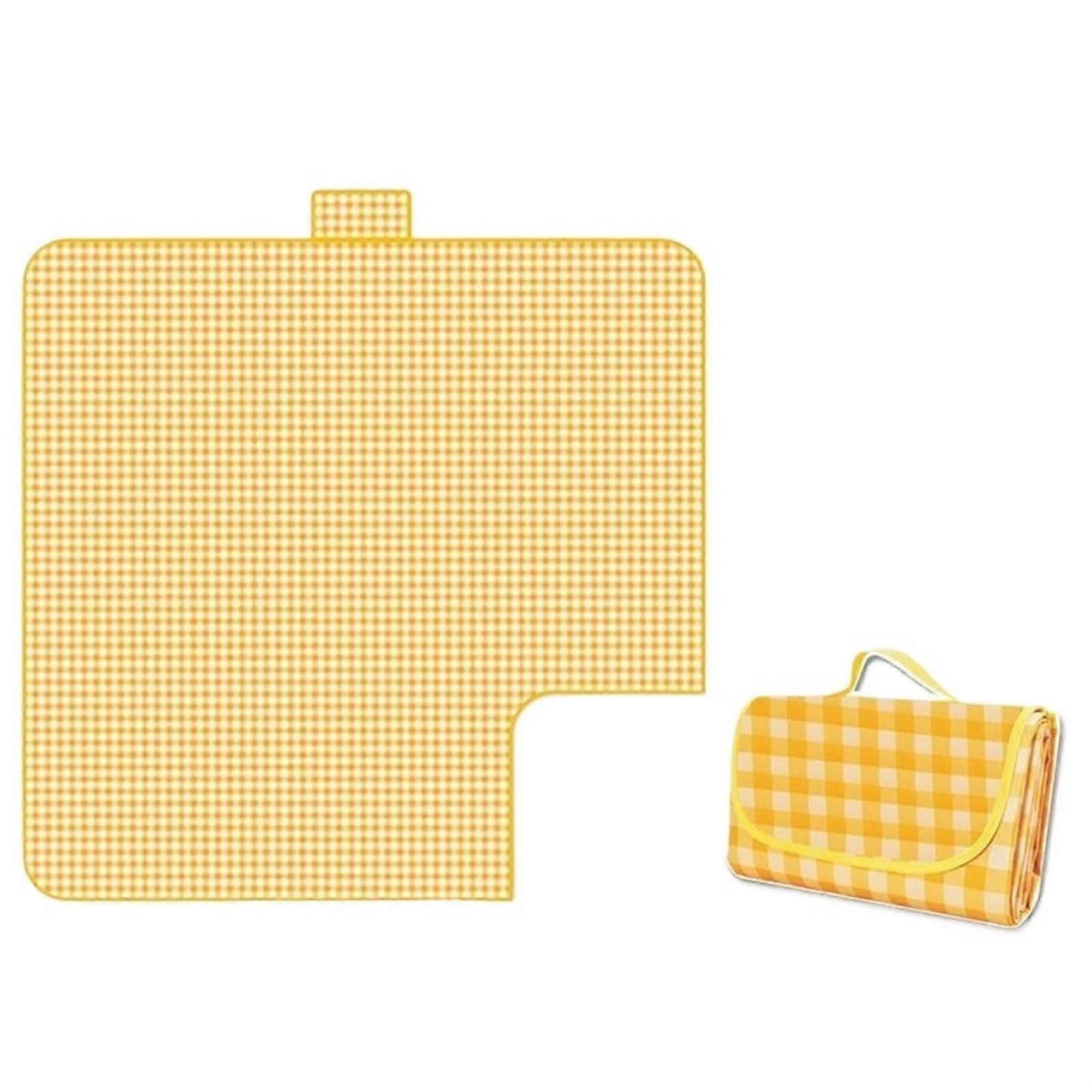 Picknickdecke Tragbare Campingmatte Wasserdicht 1.5m x 2m Gelb Feuchtigkeitsbeständig für Outdoor-Aktivitäten und Reisen