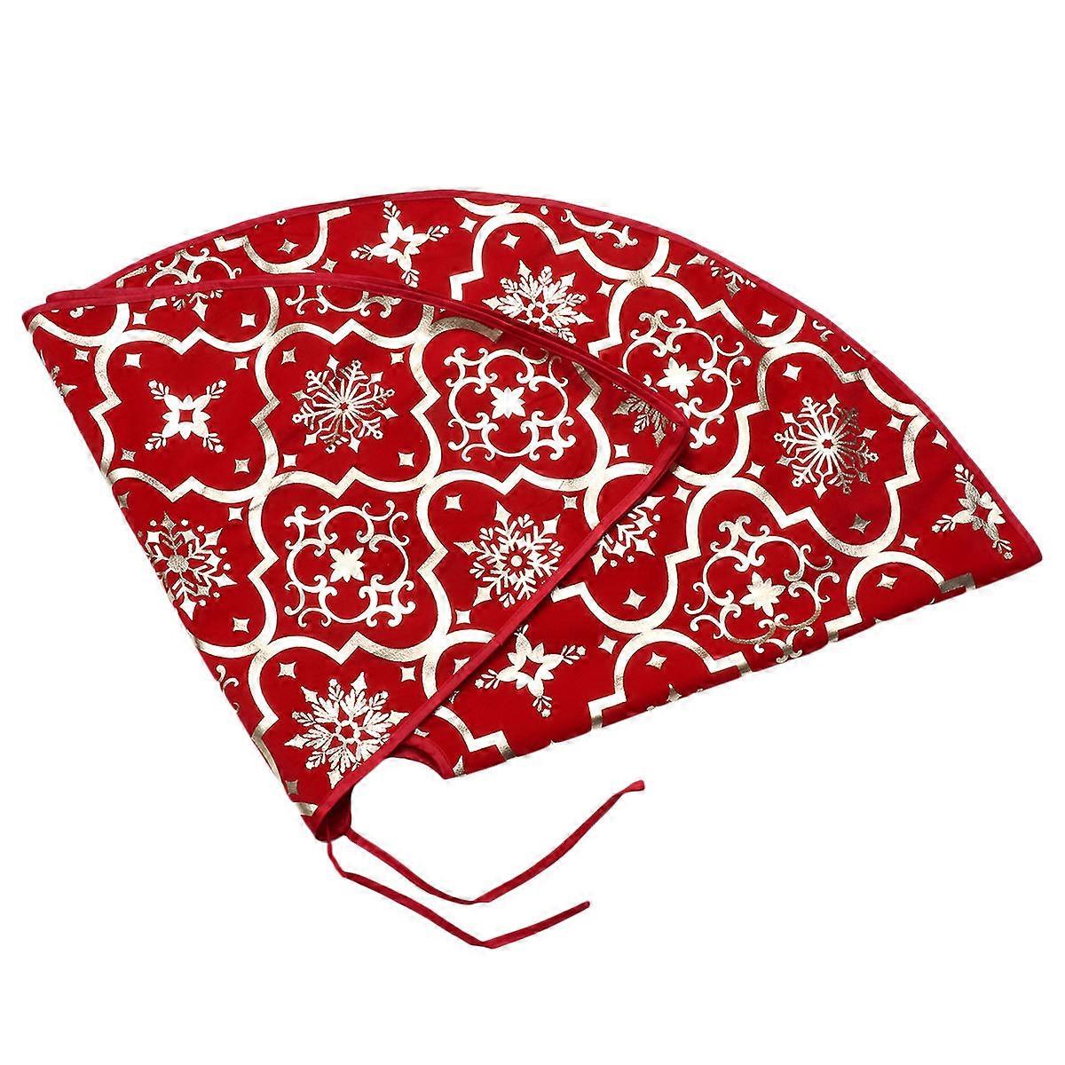 Xmas Tree Mat for Business Owners Red 120x120 Cm Round Cloth 1 Set