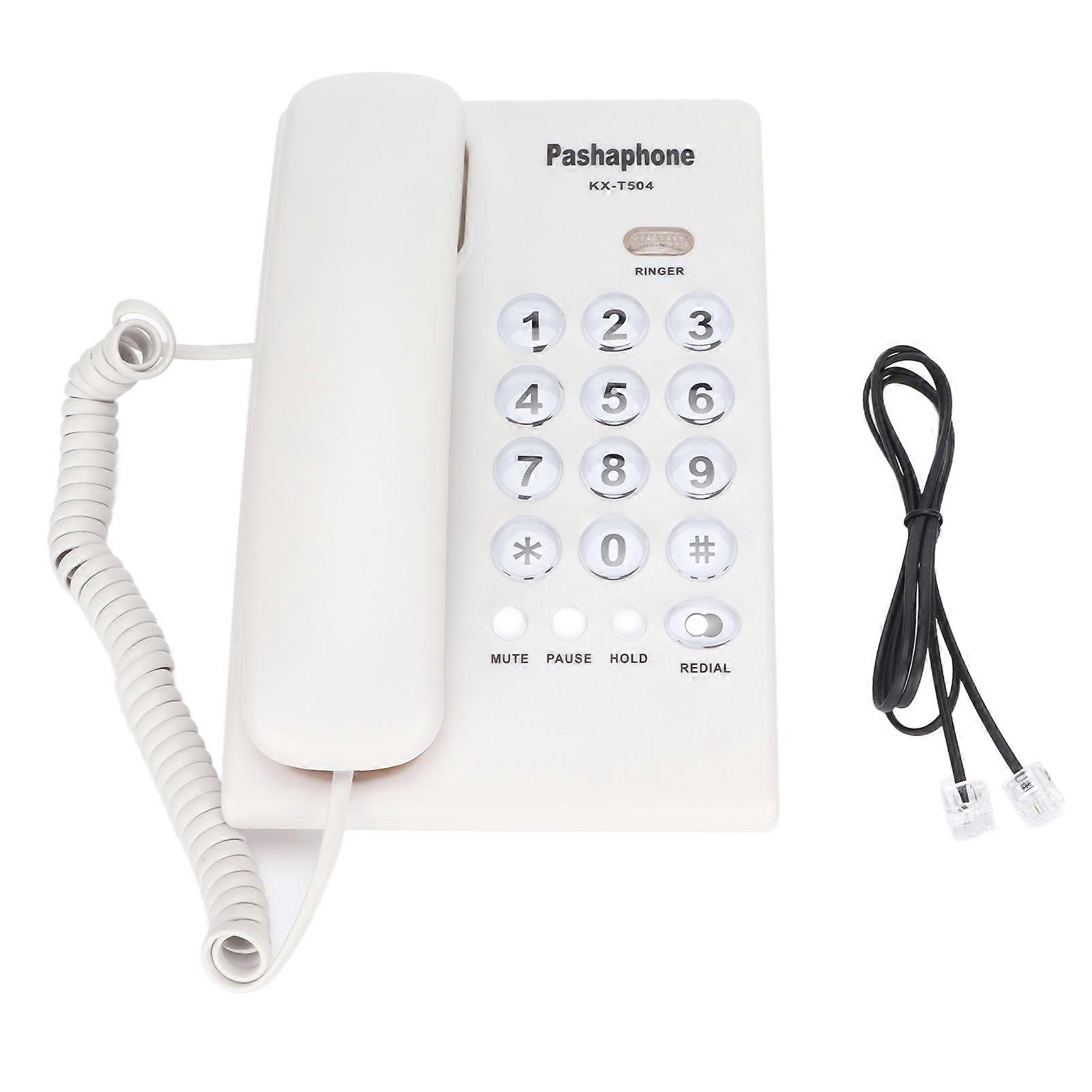 KXT504 Desktop Corded Telephone Multifunctional Large Button Landline Phone for Home Office Hotel(White )