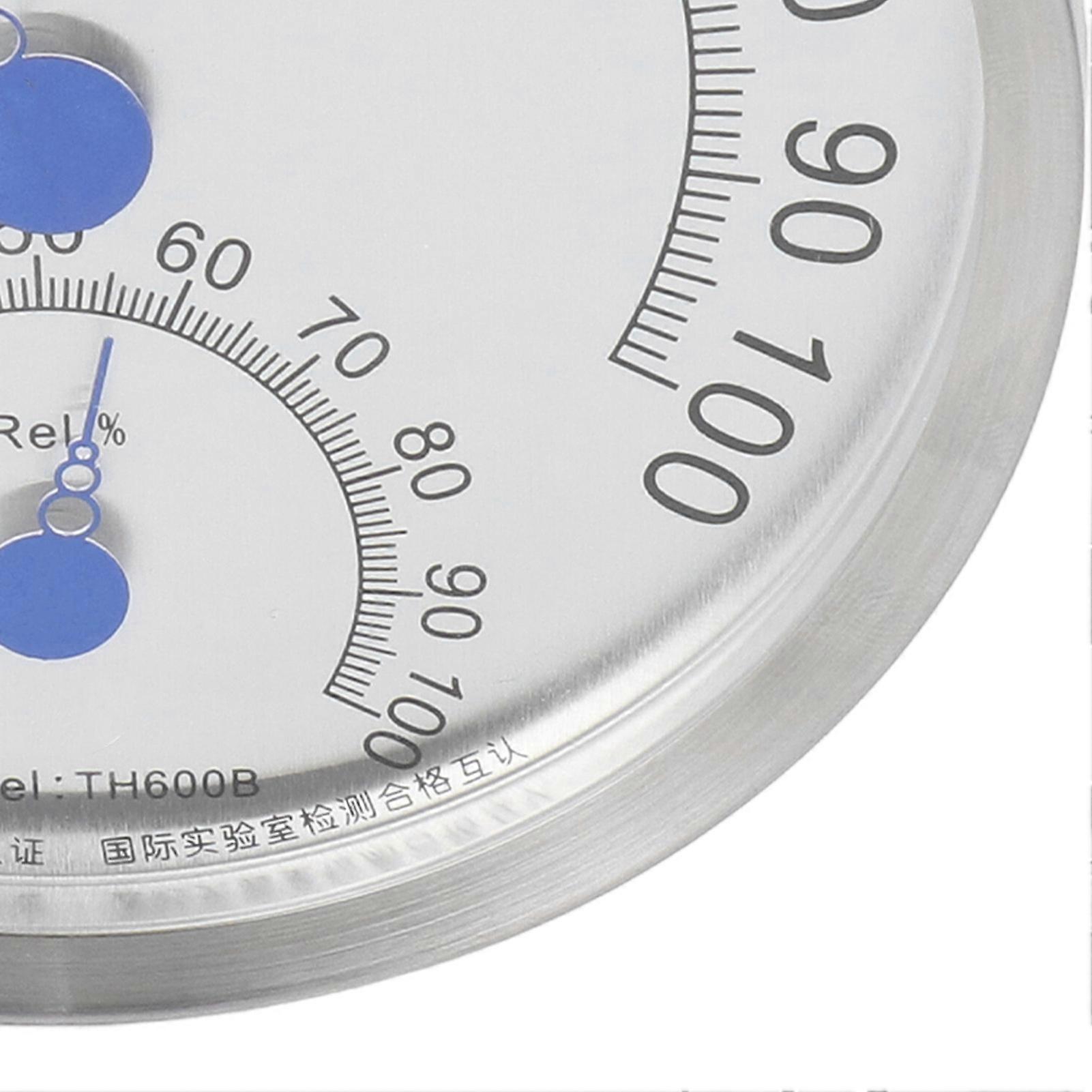 Round Stainless Steel Thermometer Waterproof Heat Resistant Hygrometer for Outdoor No Stand