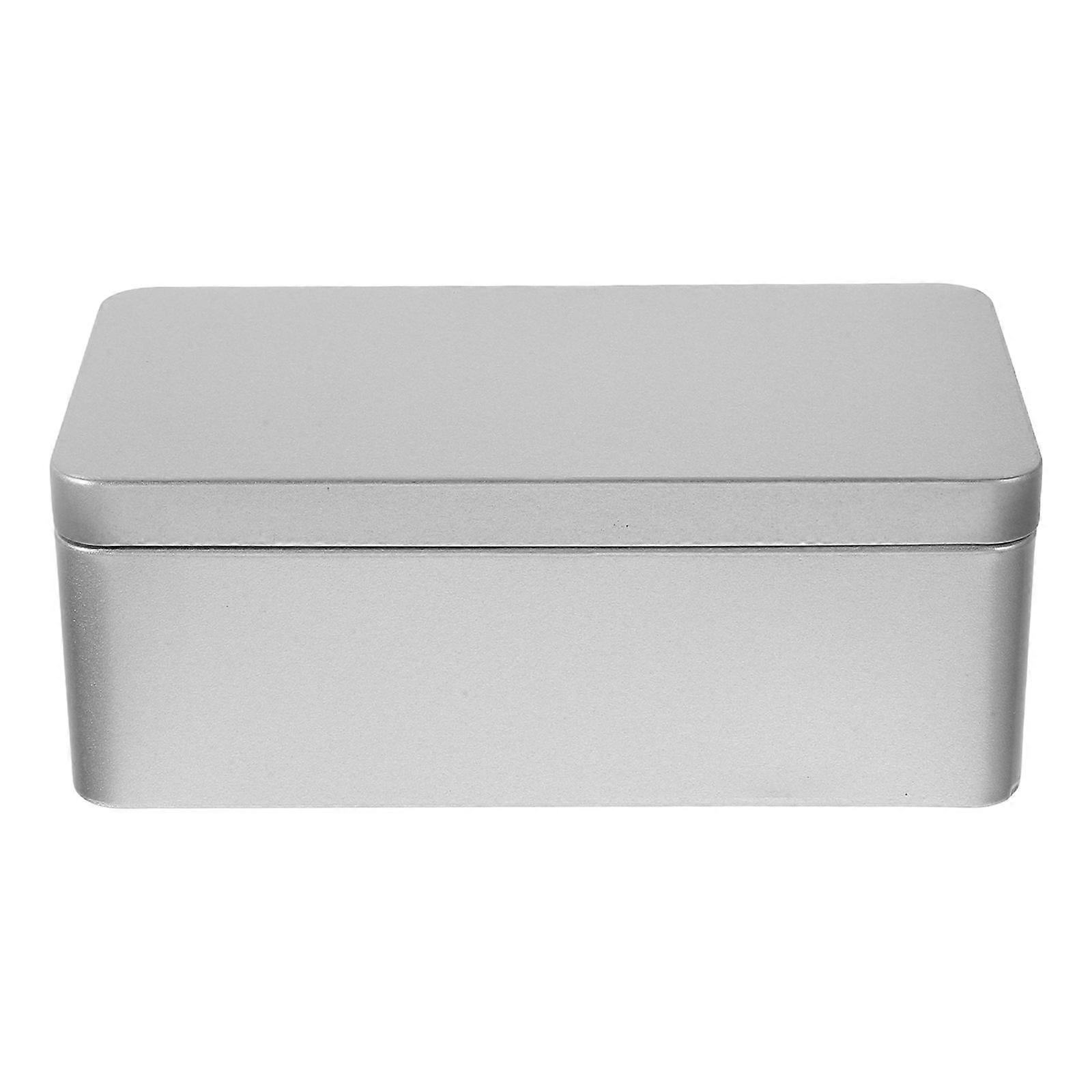 Empty Metal Tins Box with Lid Rectangular Tinplate Containers Large Cookie Tin Portable Storage Boxes for Candy Treat Tea Party Favors