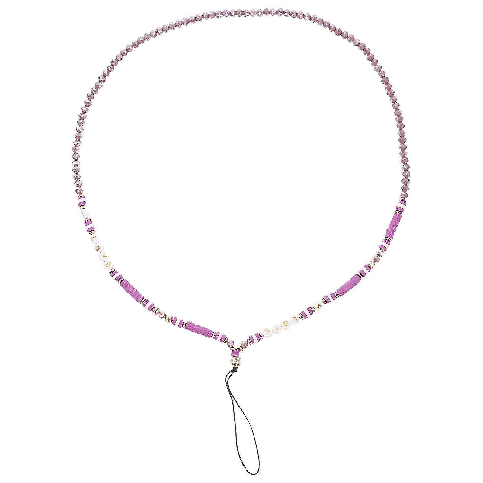 Decorative Phone Pendant Mobile Phone Chain For Daily Use Purple Soft Clay Material 1Pack