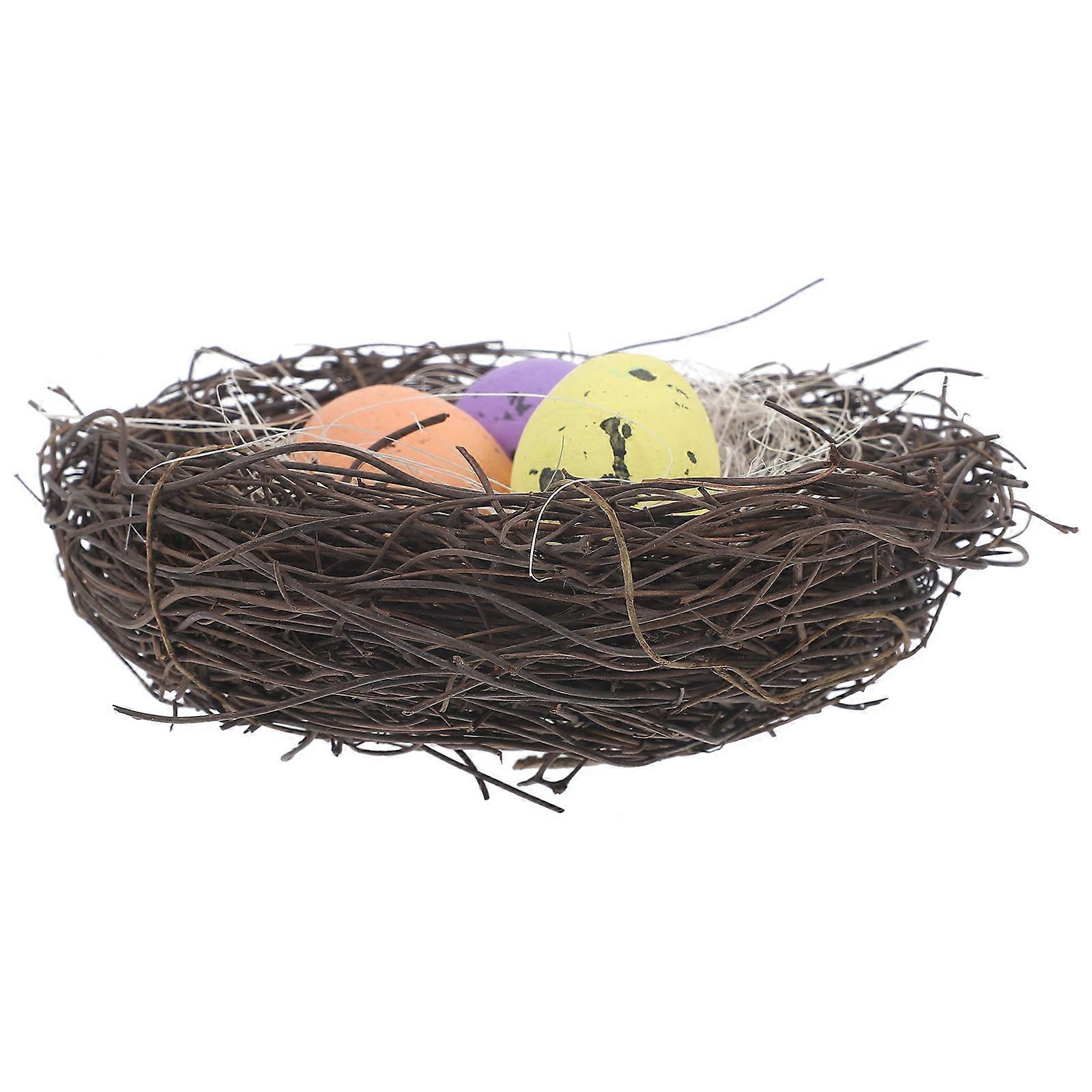 Fake Nest Decoration Dark Brown Color Easter Celebration 1Set