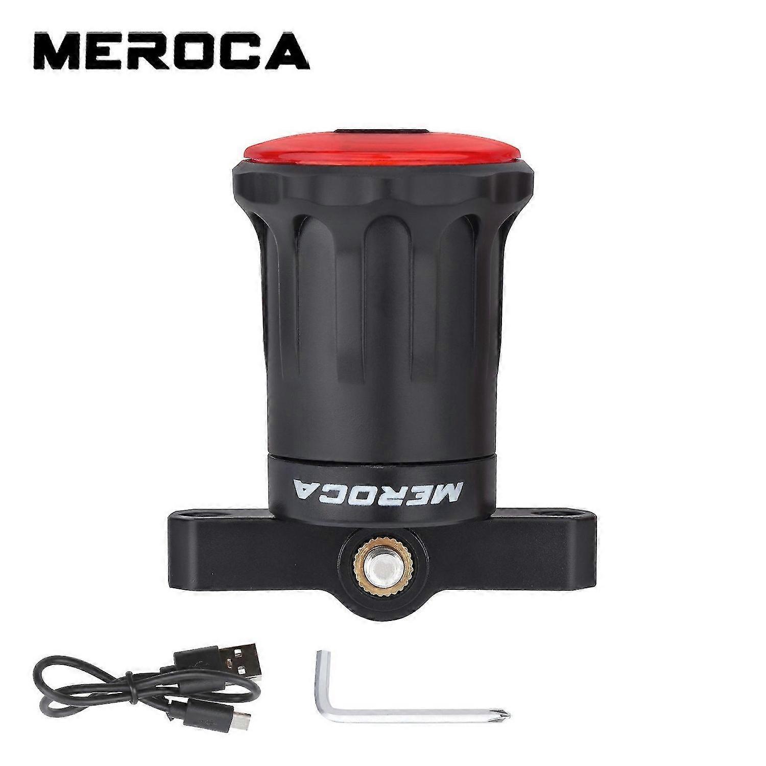 MEROCA WR-05 Bicycle Smart Brake Induction Tail Light USB Charging PC Shell Safety Warning Tail Ligh