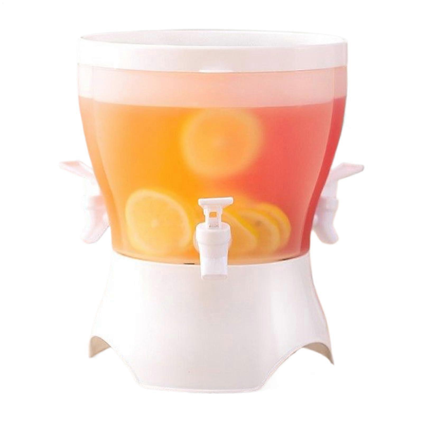 Drink Dispenser, 5.3 Liter Three-Container Beverage Dispenser, Spill-Proof, Rotating for Iced Tea, Lemonade, Juice, Cold Brew