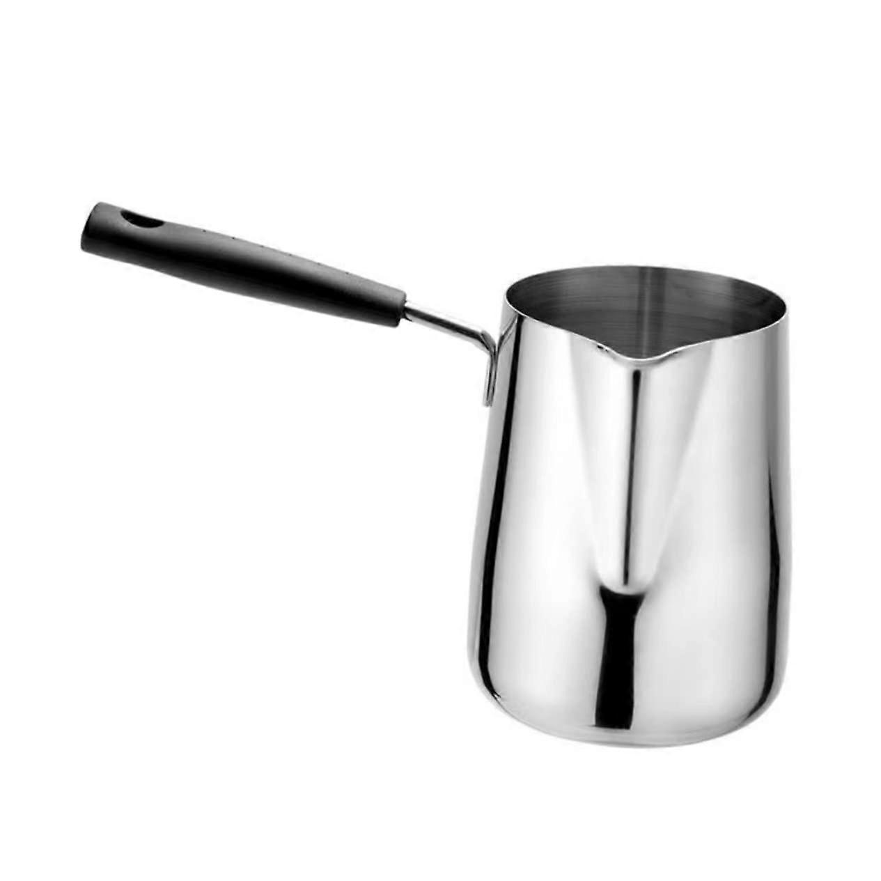Milk Frothing Jug with Handle - Stainless Steel 304, 20.3x9.2CM, Manual Coffee Frother for Espresso Machines and Milk Pads