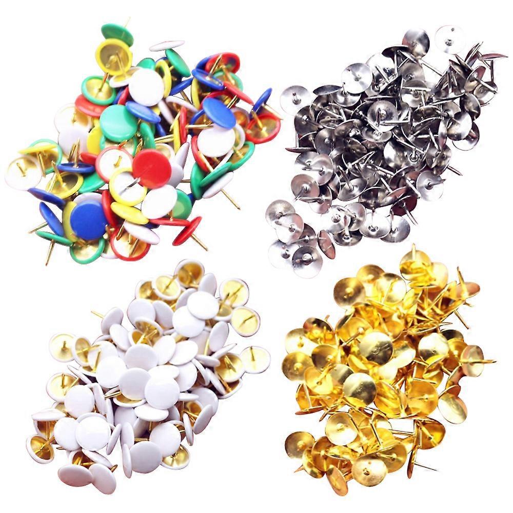Colors Thumb Tacks 400-Count, Colors Plastic Roundness Push Pins Decorative Tacks For Corkboard-Style1