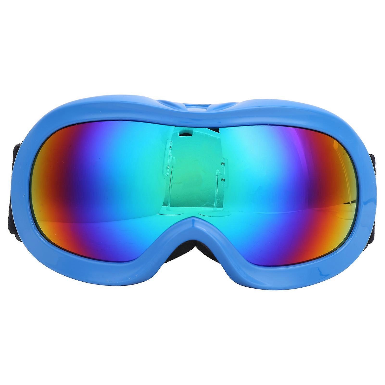 Children Ski Snowboard Goggles DoubleLayer Lenses AntiFog UV Protection Snow Goggles(Blue )