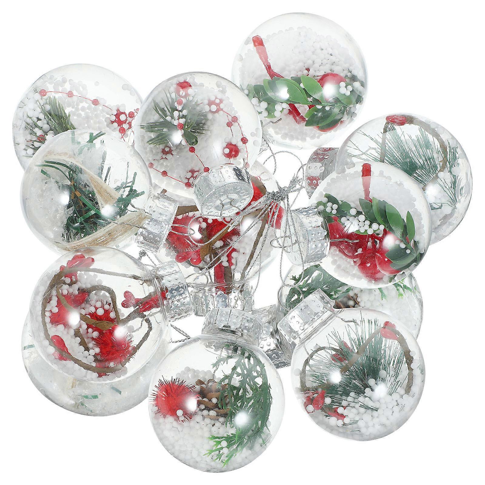 Hanging Baubles Christmas Tree Decoration Festive Atmosphere Creation Round Shape Multi Color 6x6x6cm 12Pcs