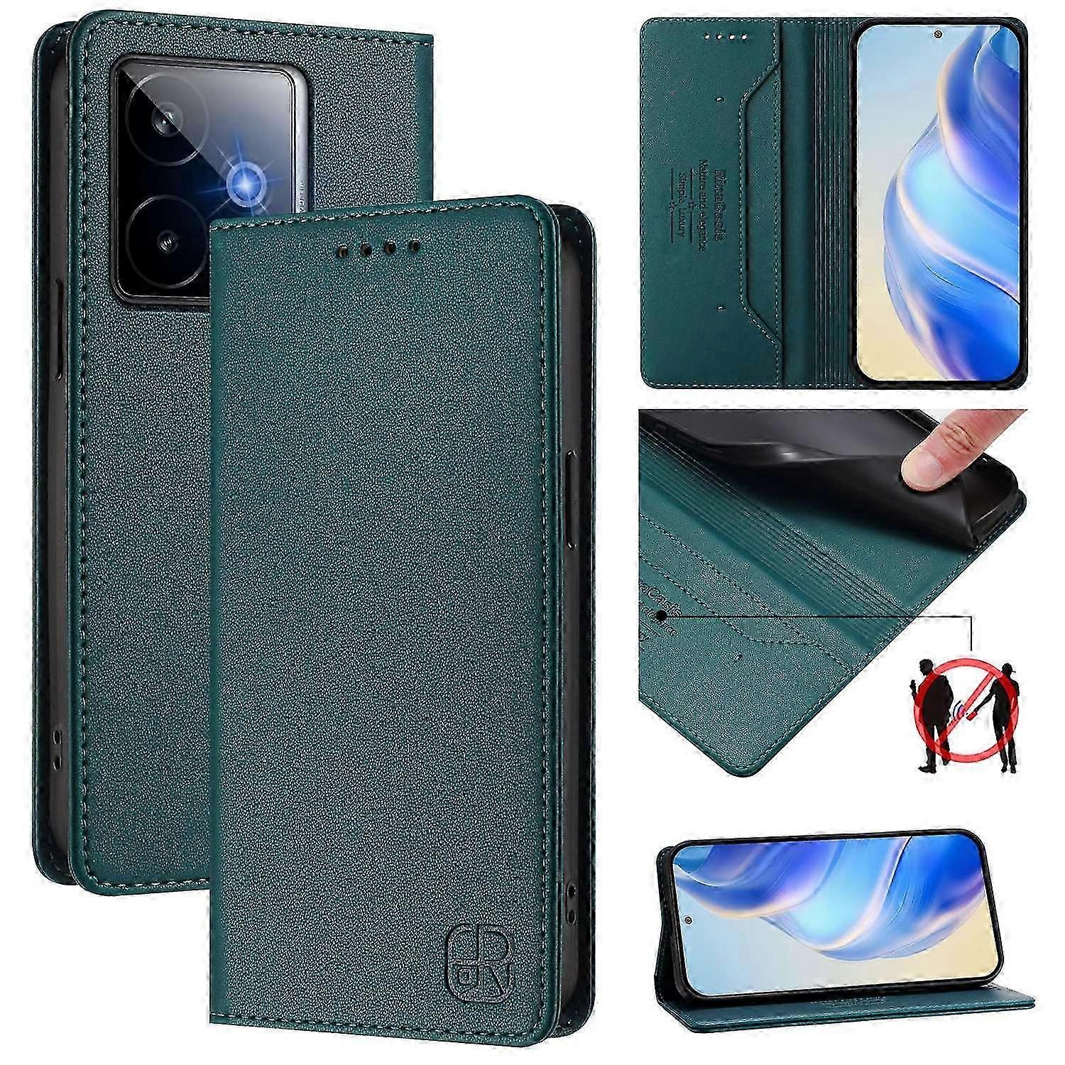 Leather Case for Compatible Brand GT7 Pro Racing 5G with RFID Blocking Wallet Stand