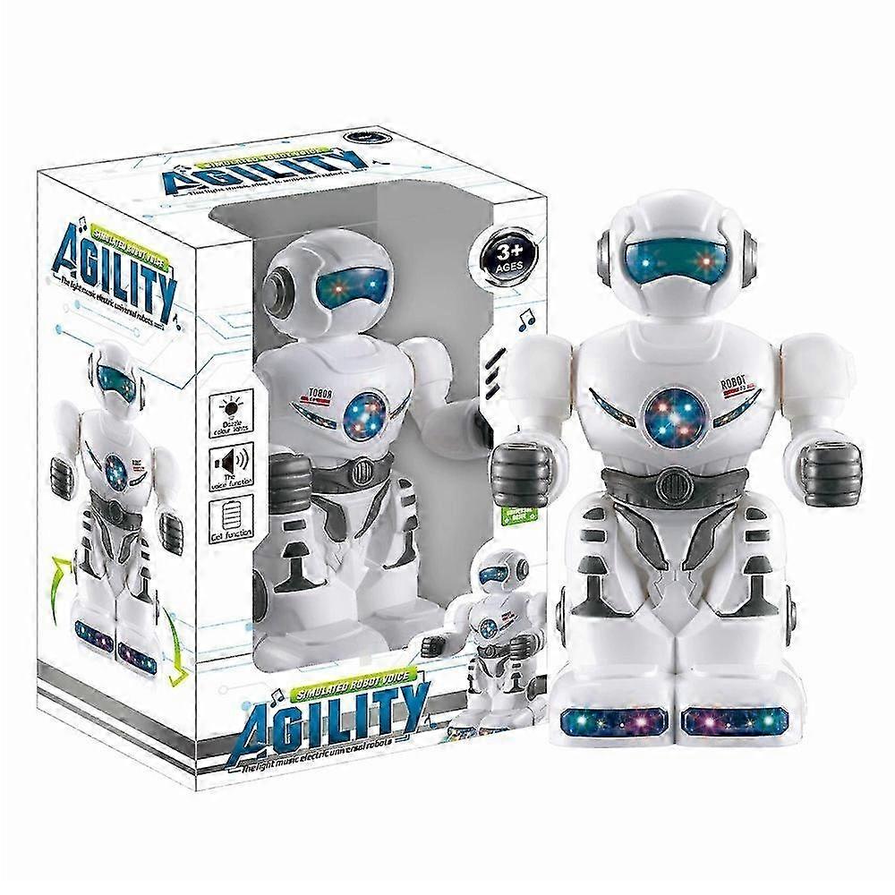 Electric Musical Dancing Robot Toy with Flashing Lights and 360 Degree Rotation for Kids