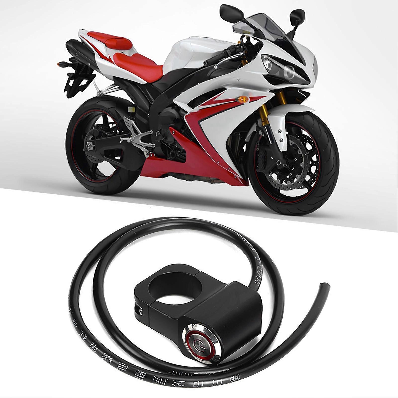 7/8in 22mm Modified Waterproof Steel LED Spotlight Handlebar Switch for Motorcycle ATVs