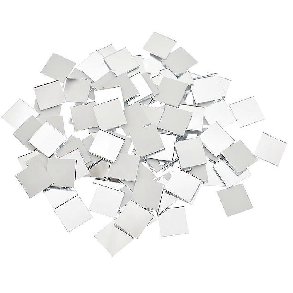 Mini Square Glass Mirror Stickers Pack of 100, Self-Adhesive Mosaic Tiles for DIY Home Decoration, 1 Inch Reflective Tiles