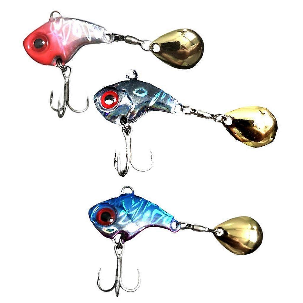 3Pcs Fishing Lures Spinner Swimbaits Sequins Lures Baits Treble Hook Fishhooks
