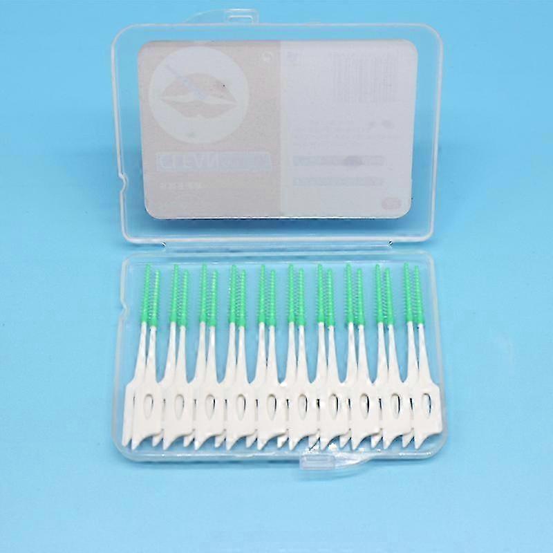 20 Pieces Interdental Floss Picks and Brushes in Blue with Storage Case for Tooth Cleaning