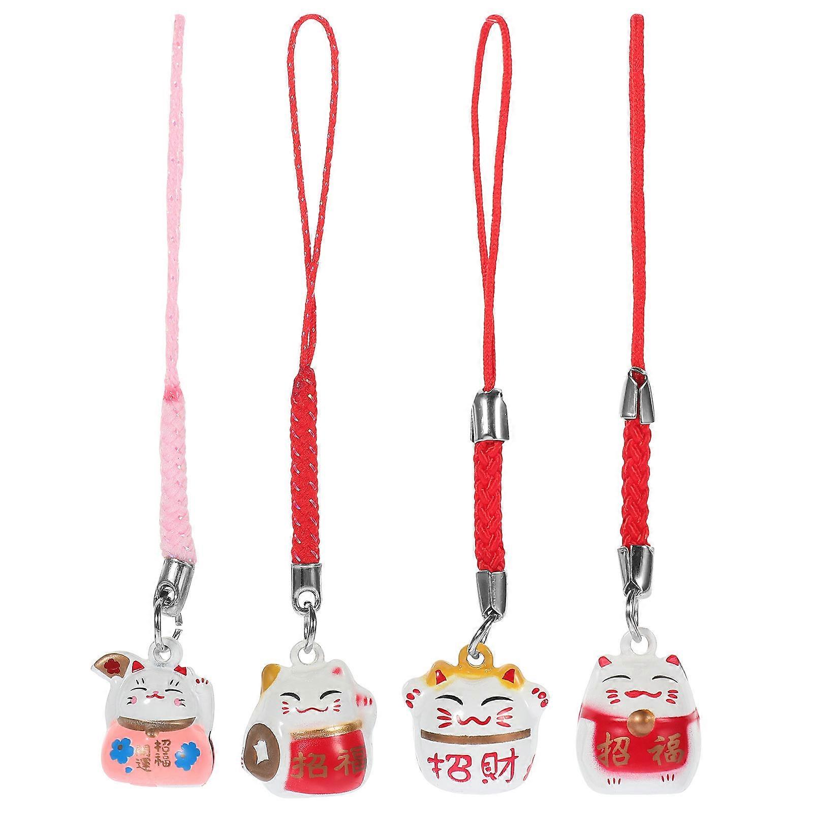 Keychain Decor Cute Cat Key Chains Multi Color 9.00X1.70X1.30CM Decorative Pendant 4Set