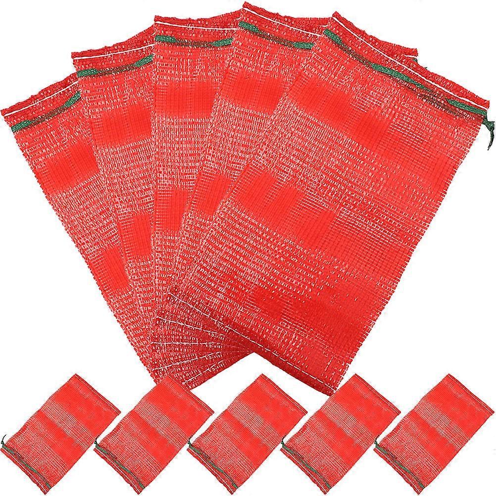 50pcs Reusable Thickened Mesh Onion Bags Drawstring Sacks for Breathable Storage of Potatoes Garlic Citrus and Vegetables