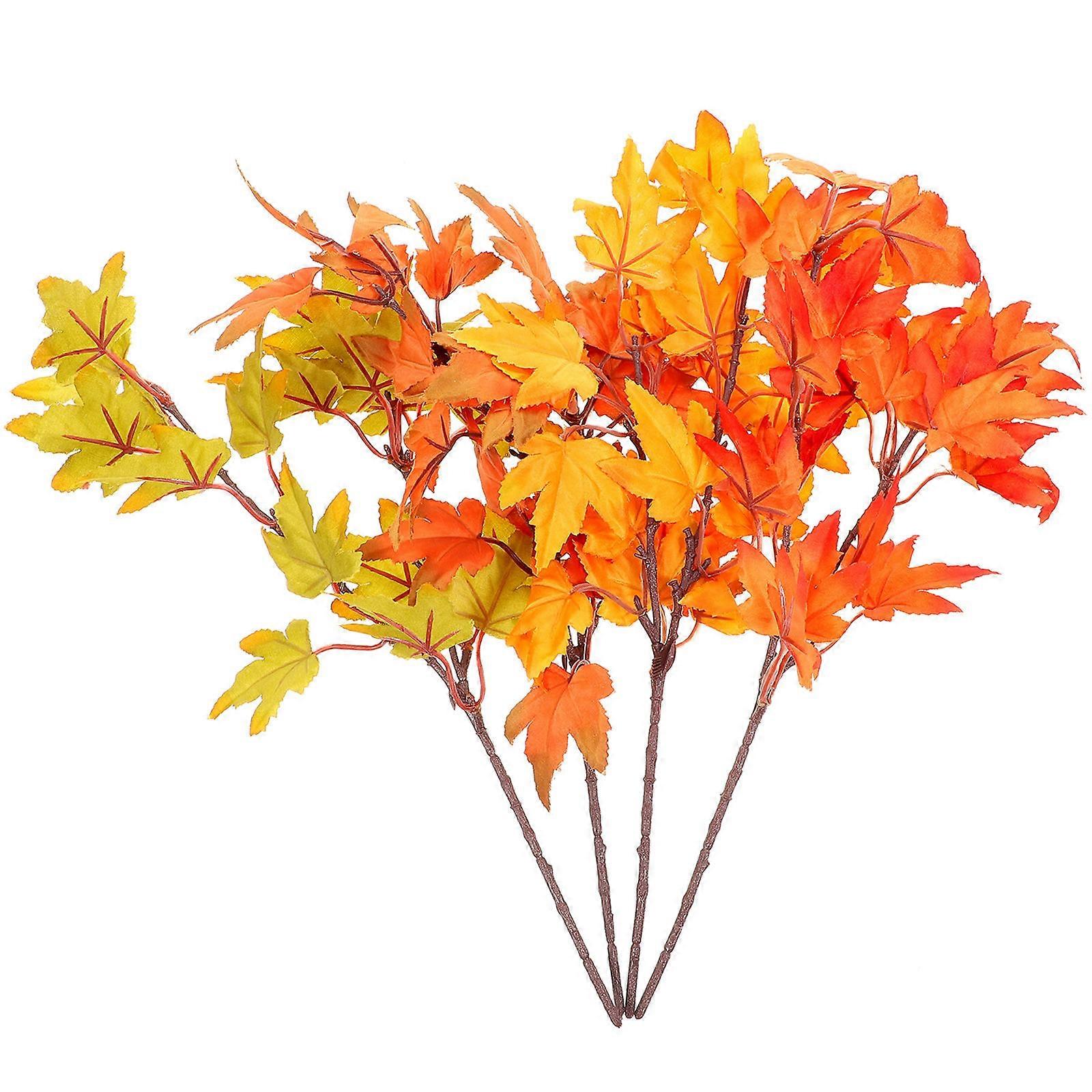 Here's a refined product description for your **4pcs Artificial Maple Leaf Branches**:
🍂 **4PCS Artificial Maple Leaf Branches – Realistic Fall