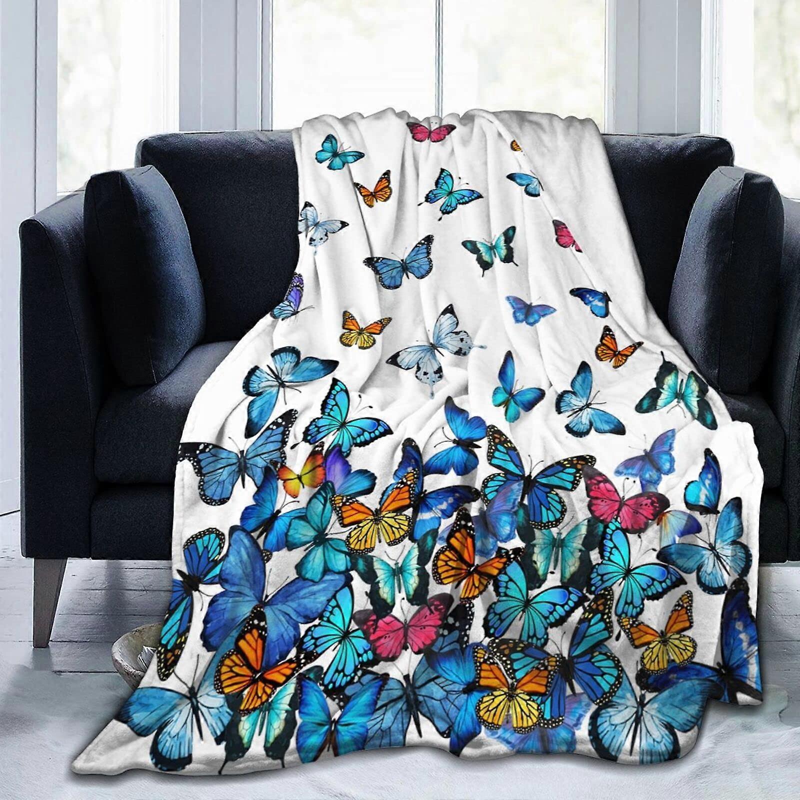 Butterfly Blanket 50x40 Inches Ultra Soft Lightweight Throw For Bed Couch Sofa Color 5020