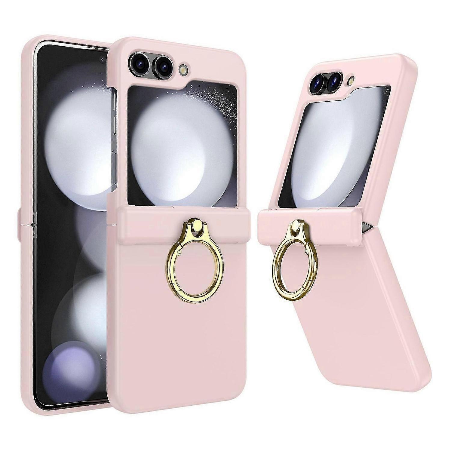 Galaxy Z Flip 6 Case with Hinge Protection & Ring Kickstand, Thin Protective Case Cover for Samsung