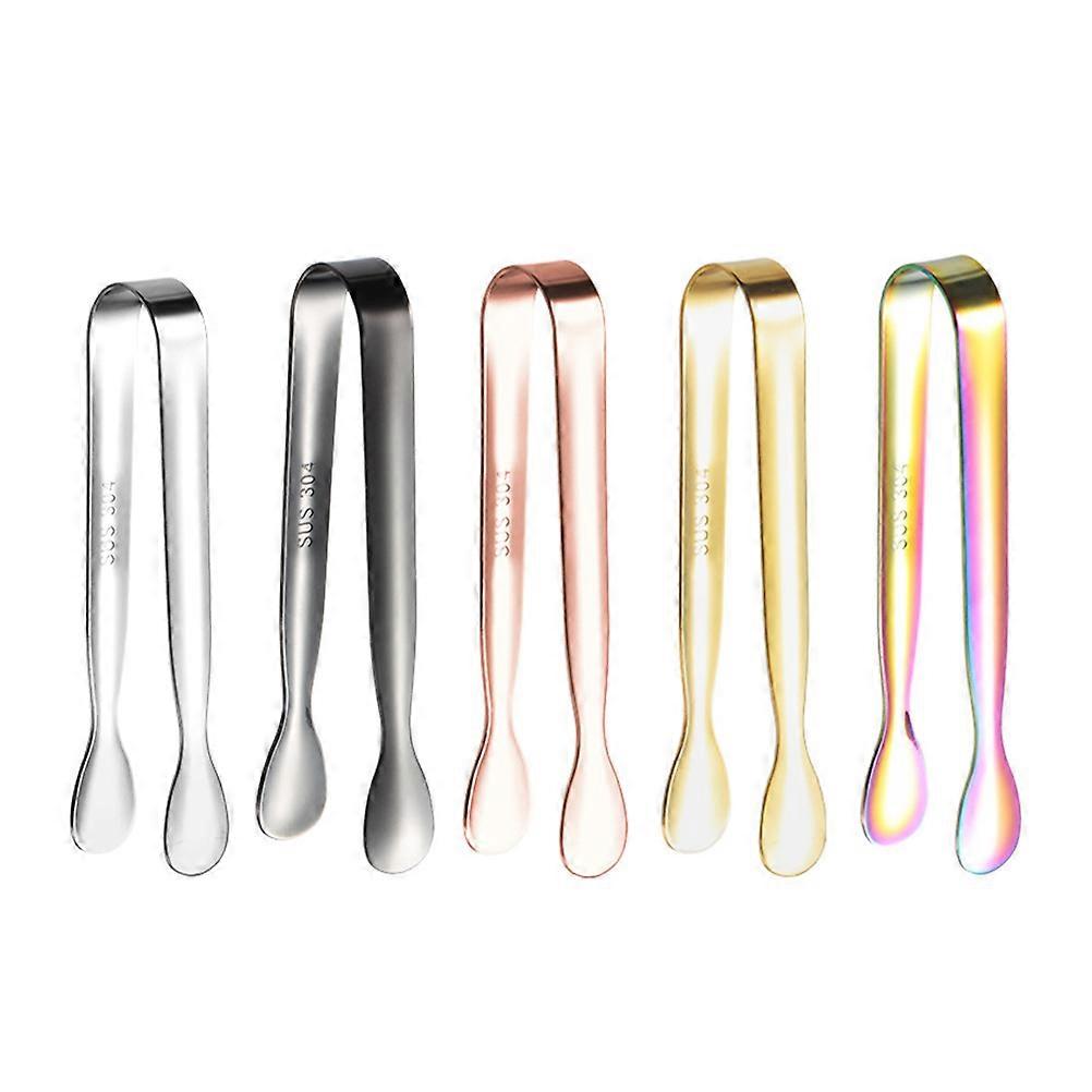 5pcs Stainless Steel Multi Function Serving Tongs for Ice, Sugar Cubes, Slices – Ideal for Tea Parties, Home Gatherings, and Daily Use