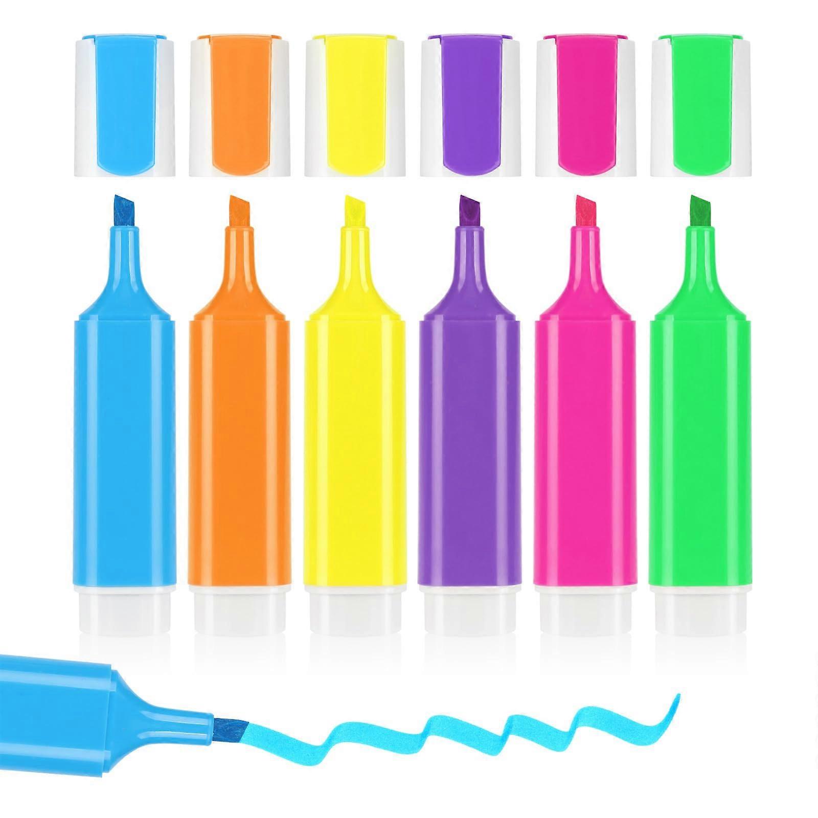 Highlighter, Pack of 6, Chisel Tip, Marking Pen, Large Capacity