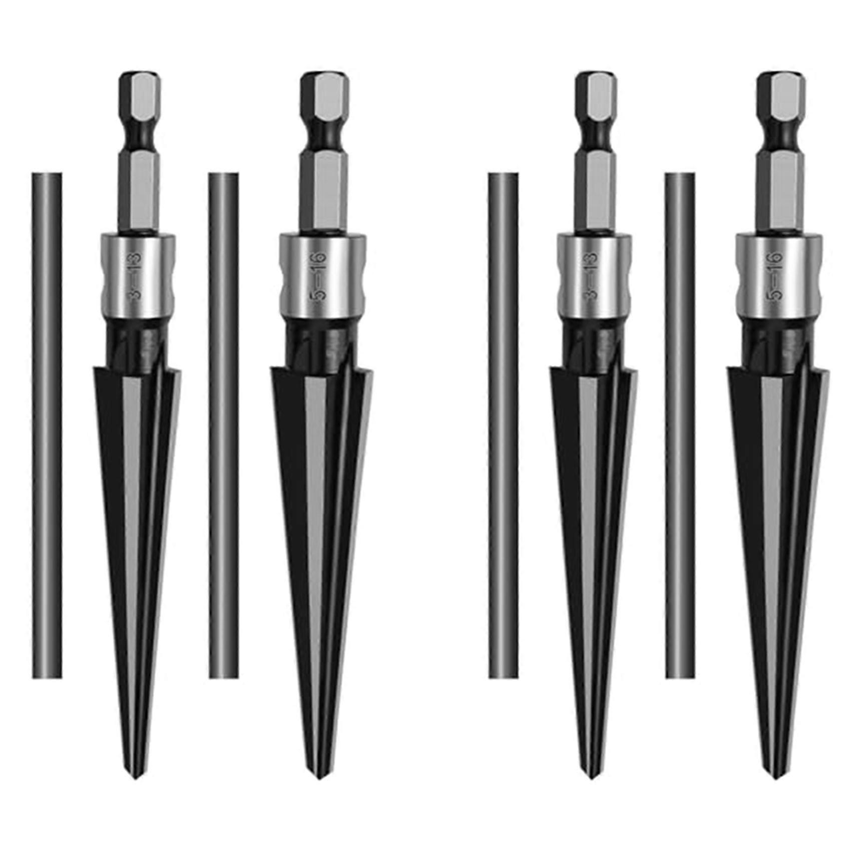 2Pcs Hand/Drill Bit 2 Purposetapered Reamer 6 Slot Hex Reamer Tapered