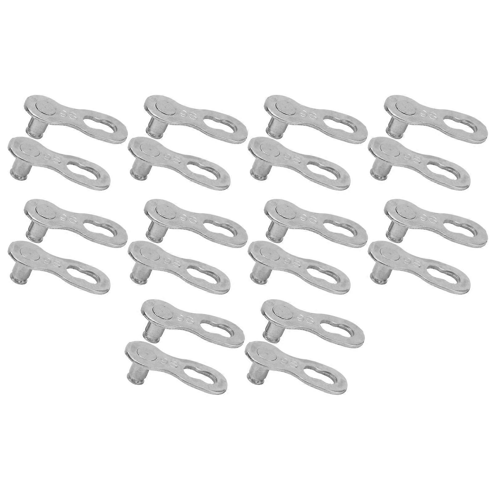 10 Pair 9 Speed Bicycle Chain Link Quick Release Connector Parts Cycling Accessory Silver YMQX)