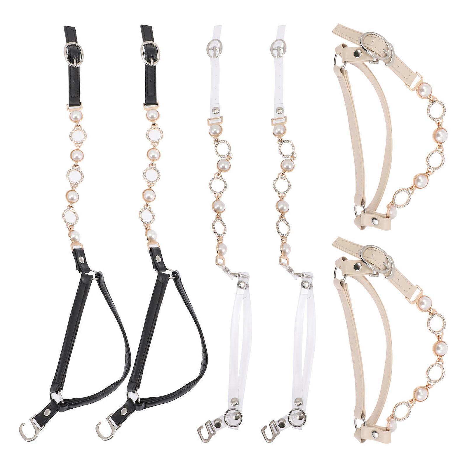 Anti-Drop Shoe Straps Detachable Shoe Strap for High-Heels Formal Events Assorted Color 12X1CM Silicone 3 Pairs