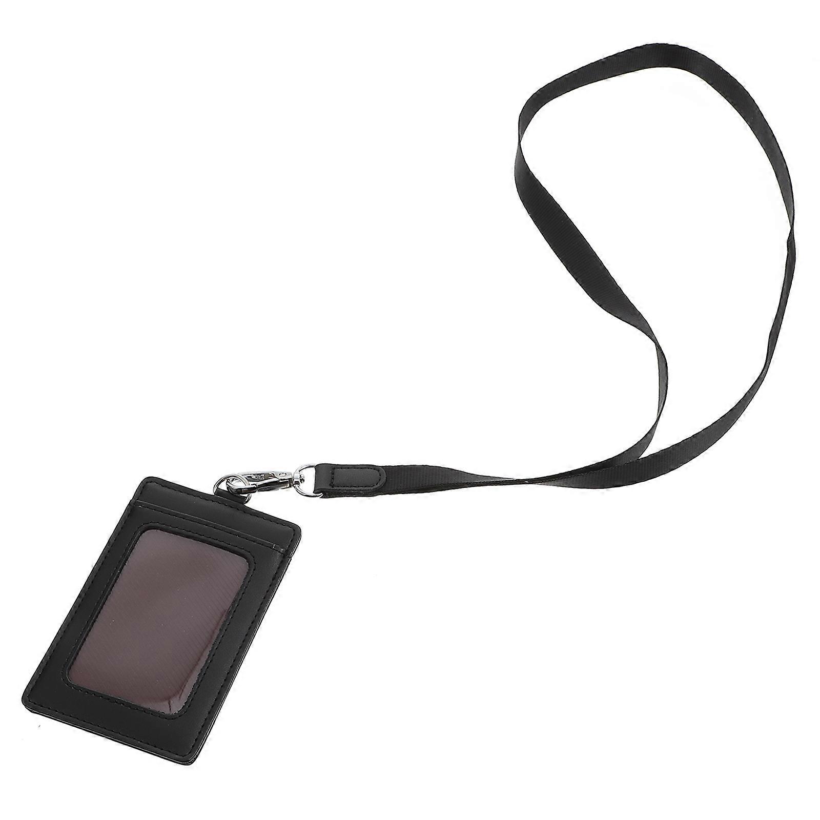 Lightweight Multi Function ID Card Holder with Lanyard – Compact , Employee IDs, Business Cards and More