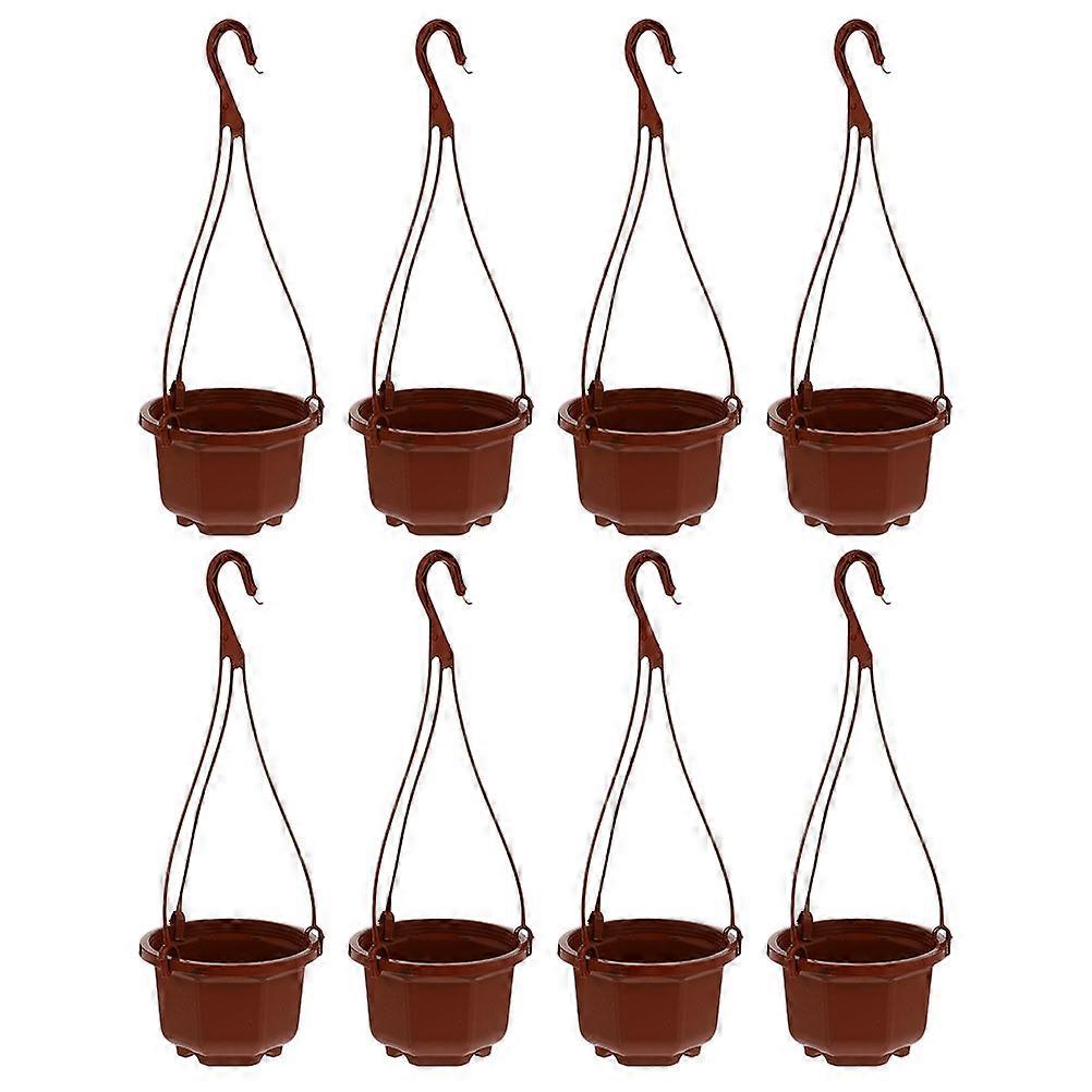 6 Pack Hanging Plant Pots with Hooks, Breathable Flower Baskets for Garden, Balcony, and Courtyard Use