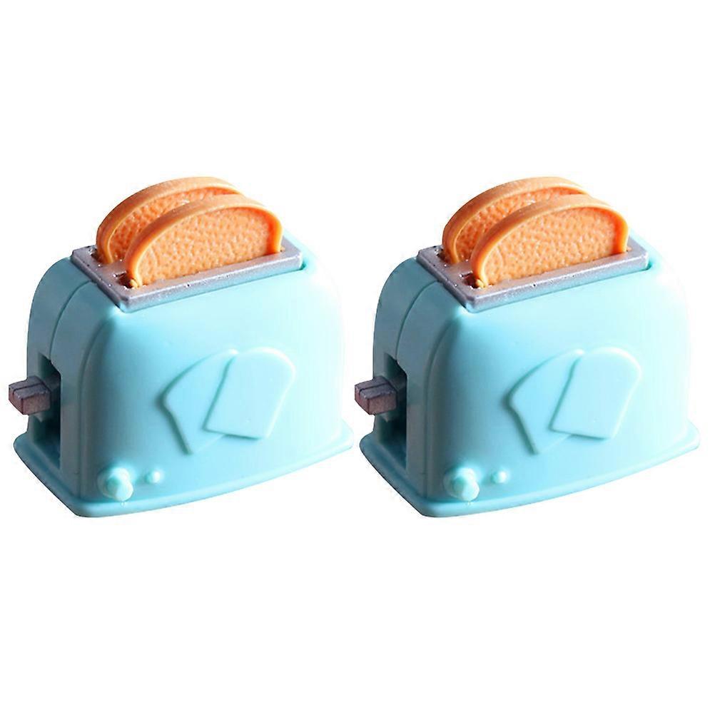 Toy Kitchen Accessories Mini Bread Machine Miniature Landscaping Scene Blue Plastic 1Set