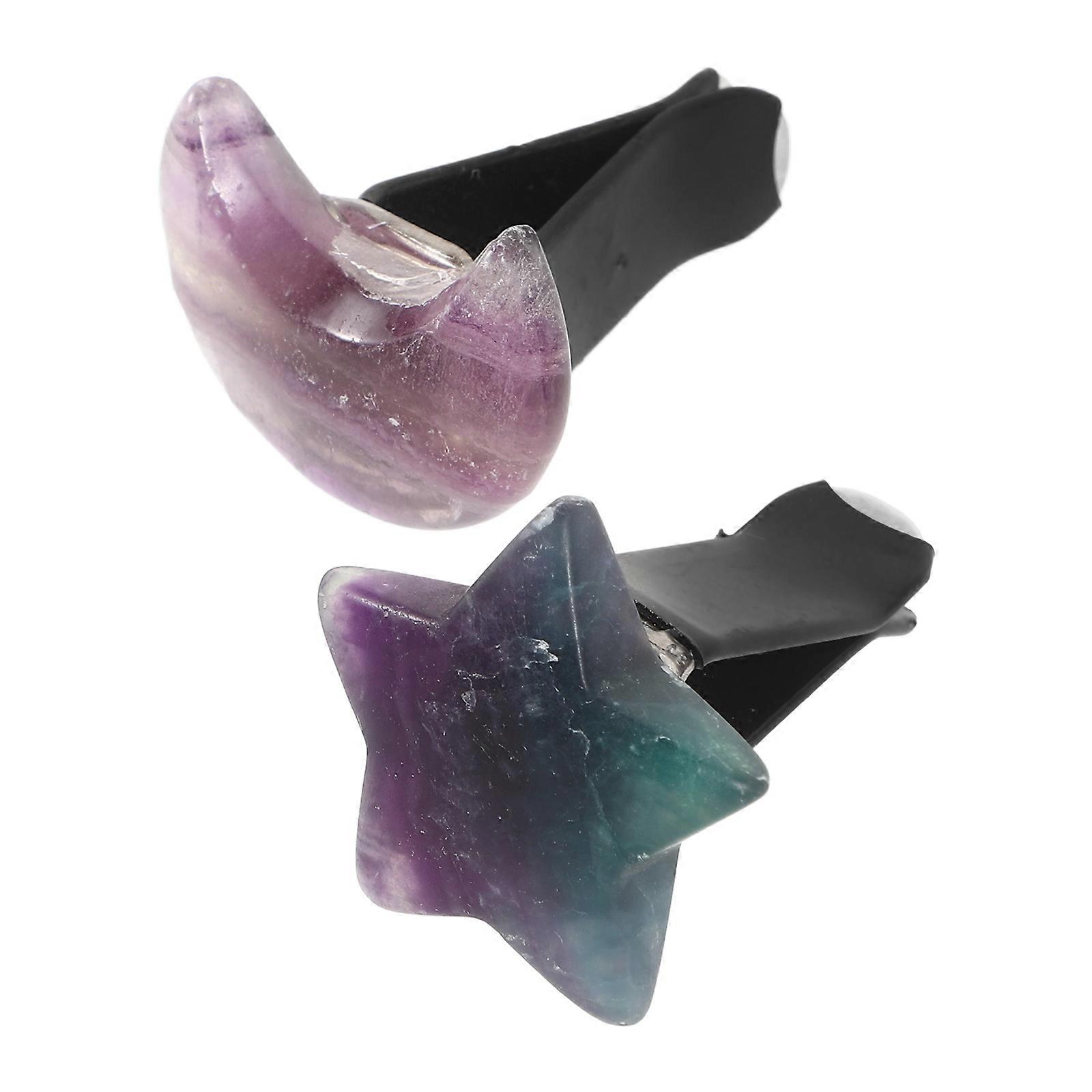 Car Vent Diffuser Clips 2PCS Moon Star Design Freshener Holder for Car Interior Stylish Air Vent Accessories