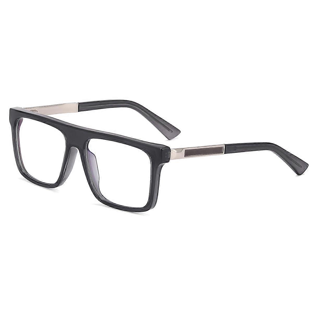 Blue Light Blocking Lenses Unisex Square Glasses TR90 Frame Grey With Clear Lenses