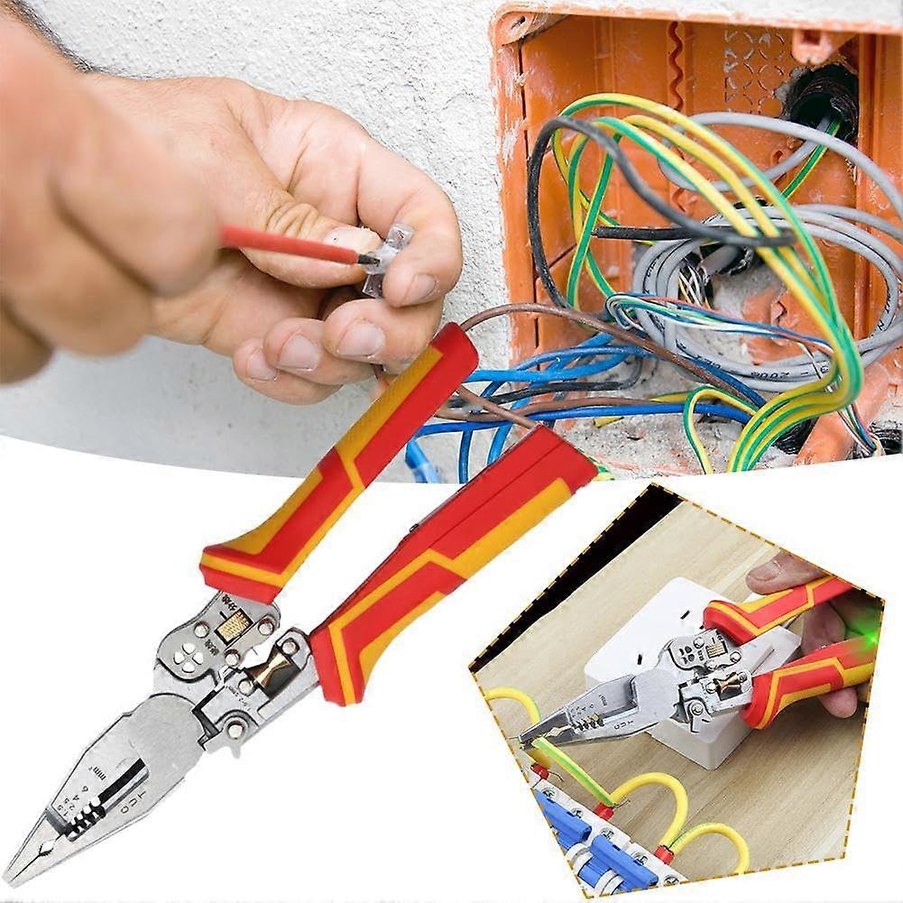 9 in 1 Professional 8 Inch Wire Stripper, Wire Crimping Tool, Wire Cutter, Cable Stripper, Wiring Tools and Multifunction Hand Tool