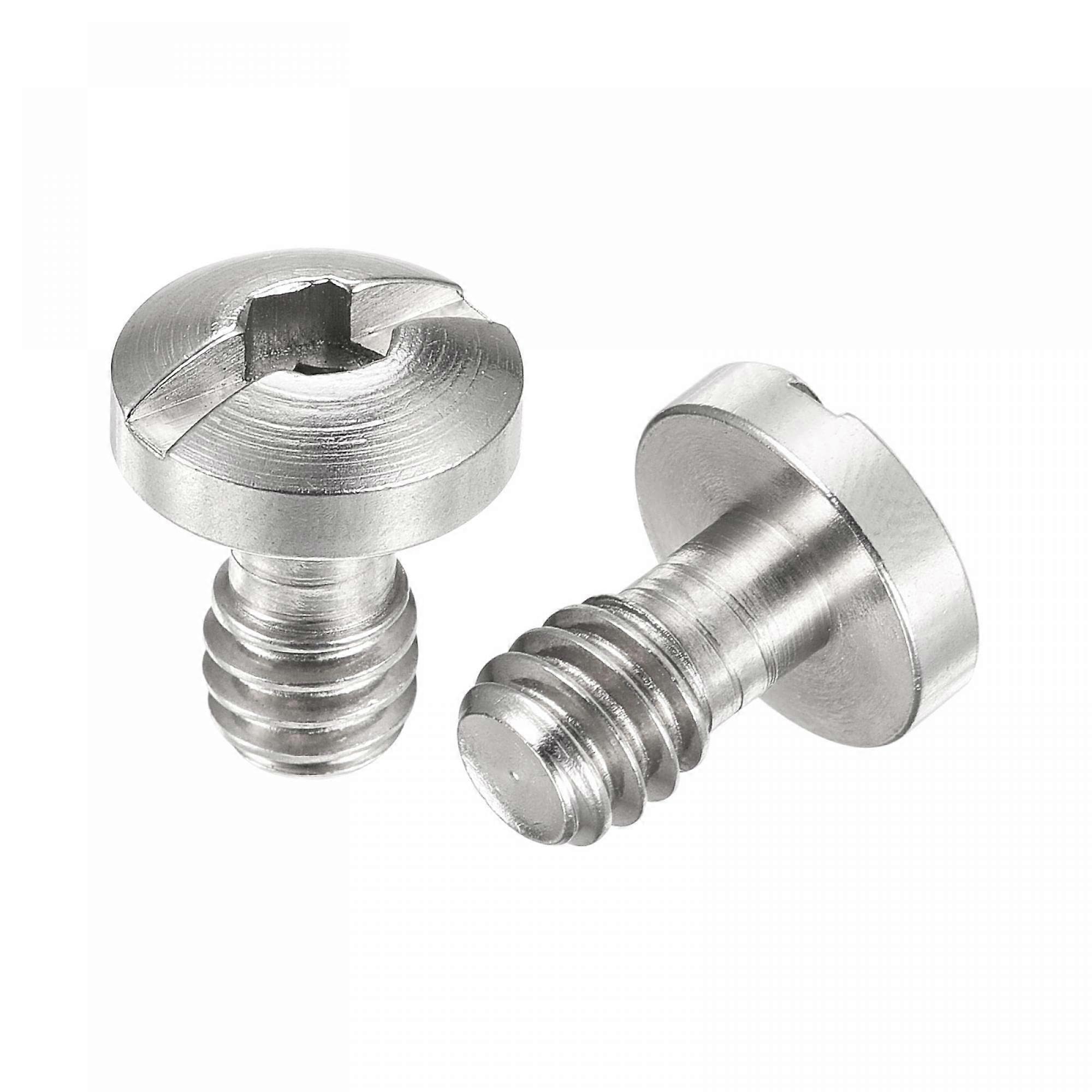 Camera Tripod Screw 1/4 Inch Mounting Adapter Pack of 2 Slotted Stainless Steel 0.39 Inch Length for Camera Stand and Microphone Holder