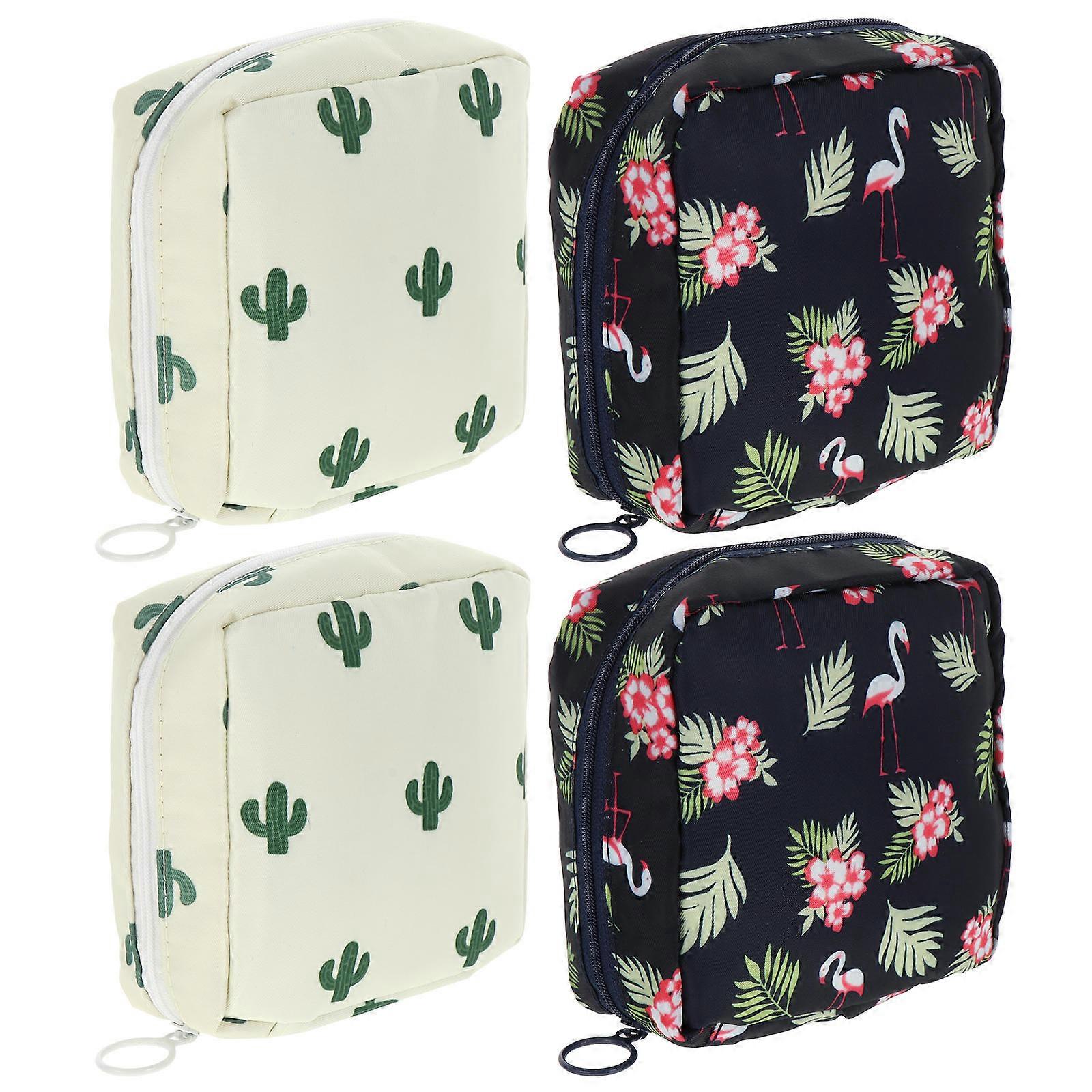 Stylish 4 Pack Small Zipper Pouch Set for Coins, Keys & Essentials – Compact Storage Bags for Women, Travel, Beach & Daily Use