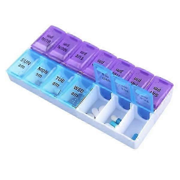 Practical 14 Compartment Pill Organizer MultiColor